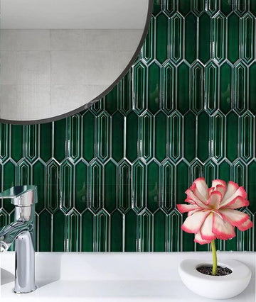 Arrow Kendal Green Mosaic 353X255 mm Gloss