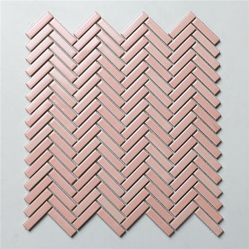 Herringbone Pink 306X299 mm Gloss