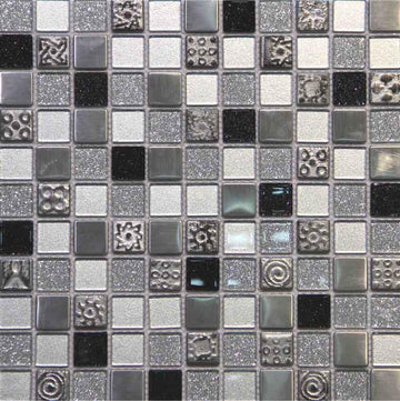 MOSAICO STEEL & GLITTER C6 300 x 300 mm Steel, Glitter,