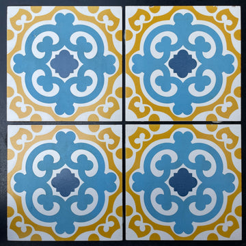 Yellow & Blue Moroccan Pattern Tile