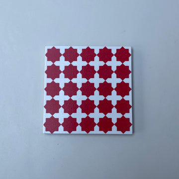 White & Red Star Pattern Tile