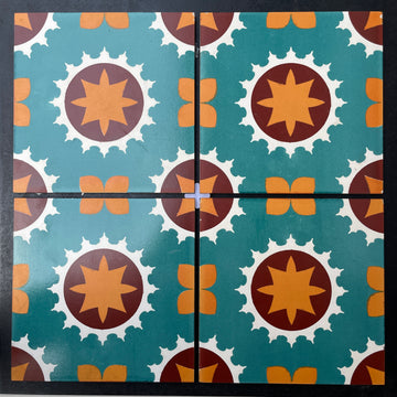 Multi Color Athangudi Pattern Tile