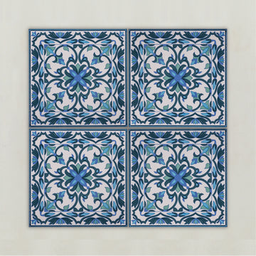 White & Blue Jaipur Pattern Tile