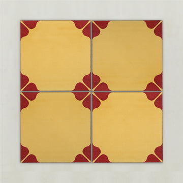 Red & Yellow Athangudi Pattern Tile