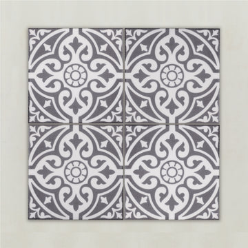 Handmade Grey & White Moroccan Pattern Tile